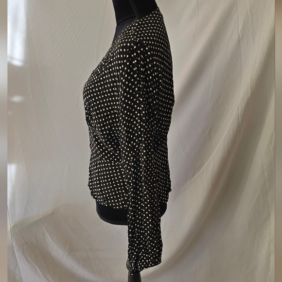 Free People love street women M polka dot long sleeve button down whimsigoth - Picture 8 of 12